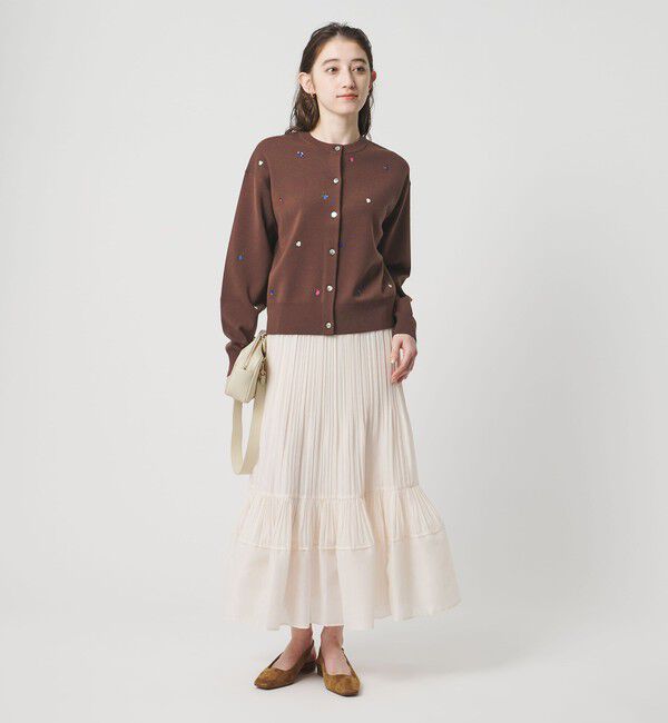 UNITED ARROWS「フラワー エンブロイダリー カーディガン」|カーディガン|