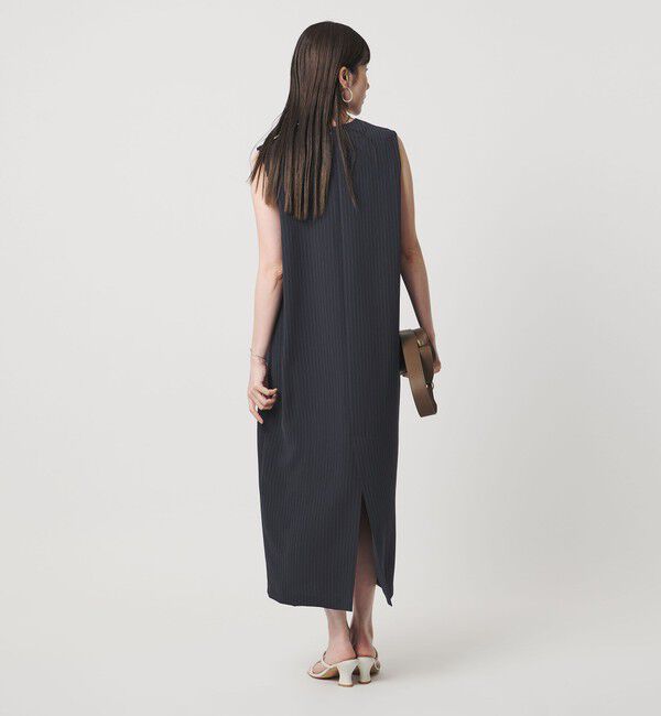 UNITED ARROWS「Drapy タック ノースリーブ ストライプ ワンピース ‐ウォッシャブル‐」|ワンピース|