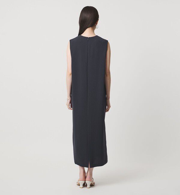 UNITED ARROWS「Drapy タック ノースリーブ ストライプ ワンピース ‐ウォッシャブル‐」|ワンピース|