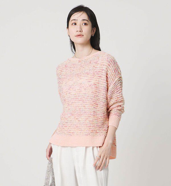 UNITED ARROWS「ミックスヤーン プルオーバーニット」|ニット・セーター|LT.PINK