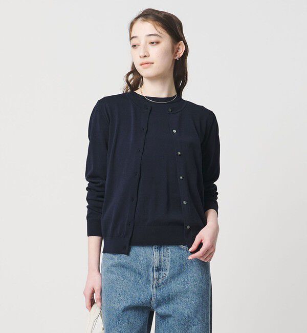 UNITED ARROWS「18G クルーネック ニットカーディガン ‐ウォッシャブル‐」|カーディガン|