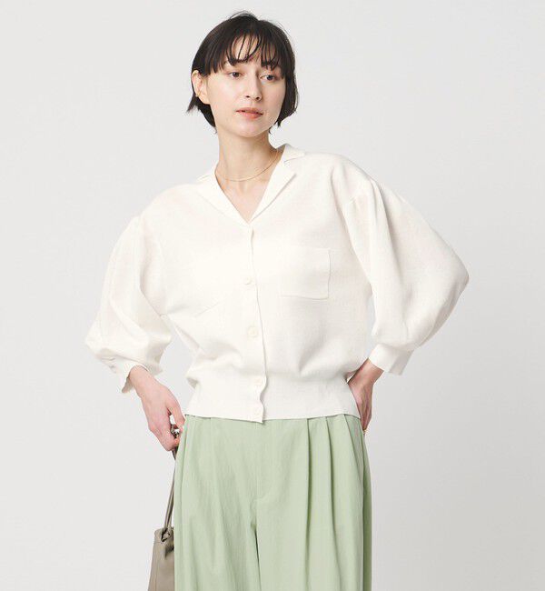 UNITED ARROWS「ジャケットライク ニットカーディガン ‐ウォッシャブル‐」|カーディガン|OFF WHITE