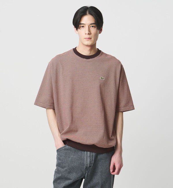 UNITED ARROWS「【別注】＜LACOSTE＞ボーダー クルーネック  Tシャツ」|Tシャツ・カットソー|
