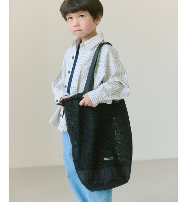 UNITED ARROWS green label relaxing「＜KiU＞ダブルメッシュドローストリングショルダー バッグ」|ショルダー・メッセンジャー|BLACK