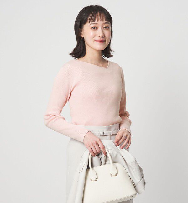 UNITED ARROWS green label relaxing「＜1_OF MINE＞リブ アシンメトリー ネック プルオーバー ニット」|ニット・セーター|