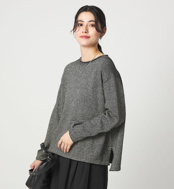 UNITED ARROWS green label relaxing「スラブ ニット プルオーバー ウォッシャブル」|ニット・セーター|BLACK