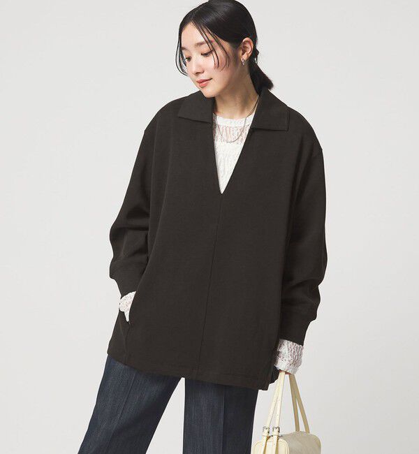 UNITED ARROWS green label relaxing「【WEB限定】＜at ease＞ダブルフェイス エリツキ プルオーバー カットソー」|Tシャツ・カットソー|