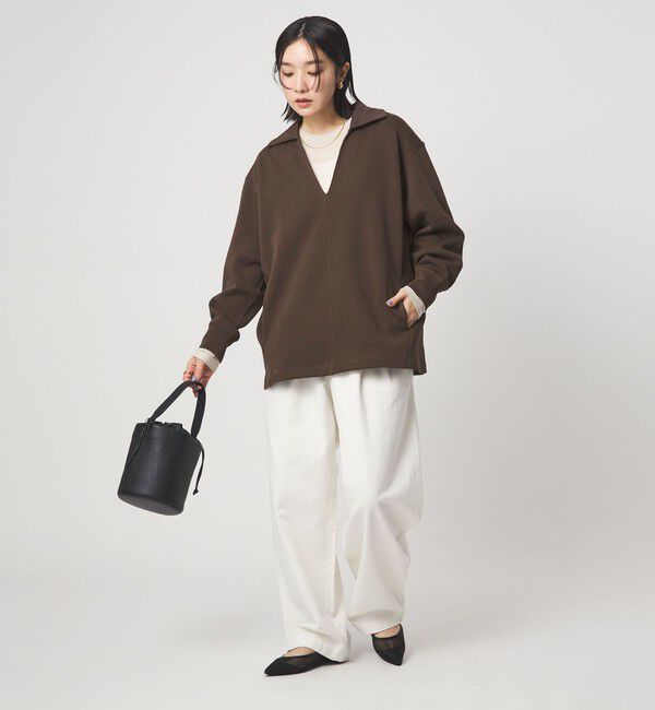 UNITED ARROWS green label relaxing「【WEB限定】＜at ease＞ダブルフェイス エリツキ プルオーバー カットソー」|Tシャツ・カットソー|