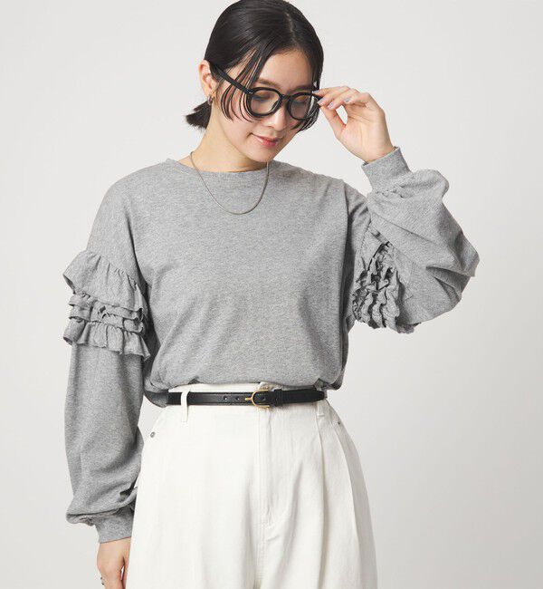 UNITED ARROWS green label relaxing「【WEB限定】＜at ease＞袖フリル プルオーバー カットソー」|Tシャツ・カットソー|