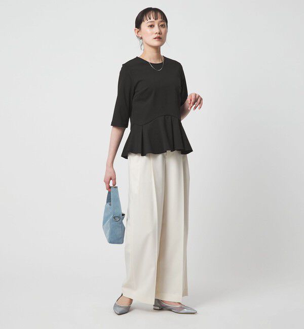 UNITED ARROWS green label relaxing「イレヘム ペプラム ポンチ プルオーバー カットソー 接触冷感 UVカット」|Tシャツ・カットソー|