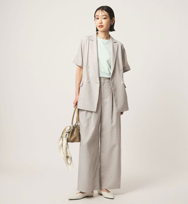 UNITED ARROWS green label relaxing「［size SHORTあり］ライト リネンライク ハーフスリーブ ジャケット UVカット 通気性」|テーラードジャケット|