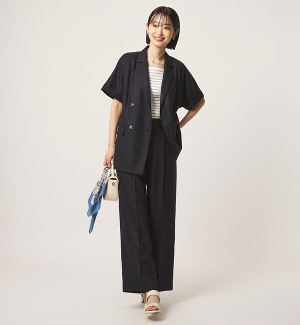 UNITED ARROWS green label relaxing「［size SHORTあり］ライト リネンライク ハーフスリーブ ジャケット UVカット 通気性」|テーラードジャケット|