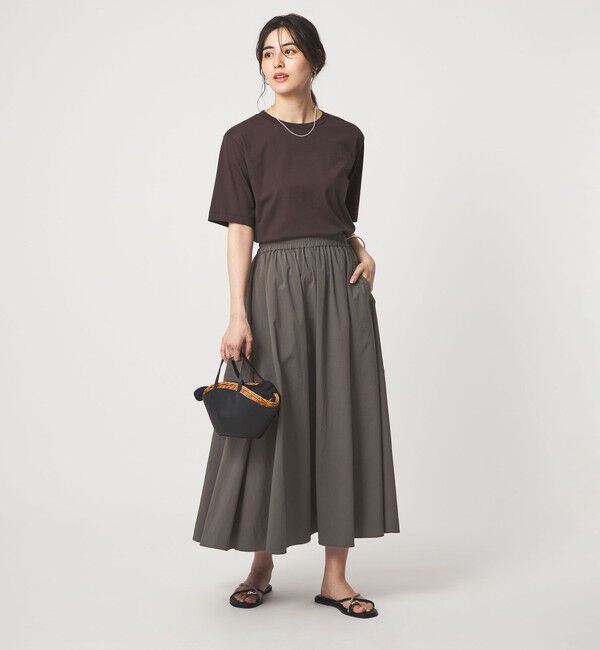 UNITED ARROWS green label relaxing「WONDER CLOTH ボリューム スカート マシンウォッシャブル ストレッチ 接触冷感 吸水速乾」|フレア|