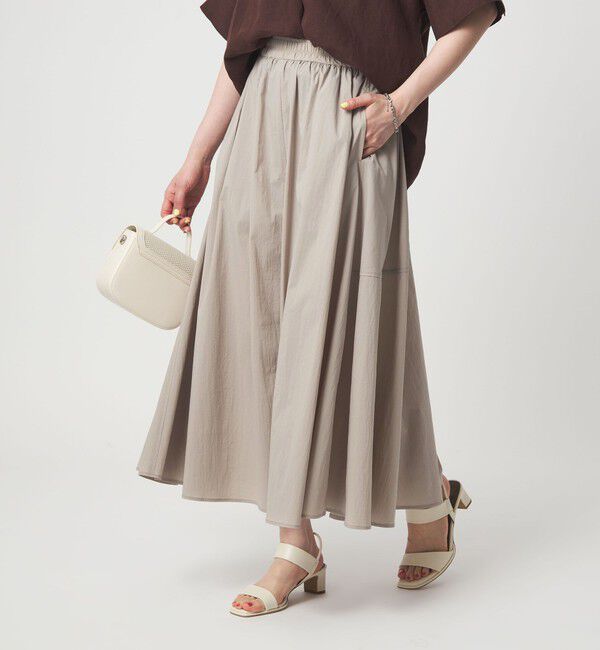 UNITED ARROWS green label relaxing「WONDER CLOTH ボリューム スカート マシンウォッシャブル ストレッチ 接触冷感 吸水速乾」|フレア|
