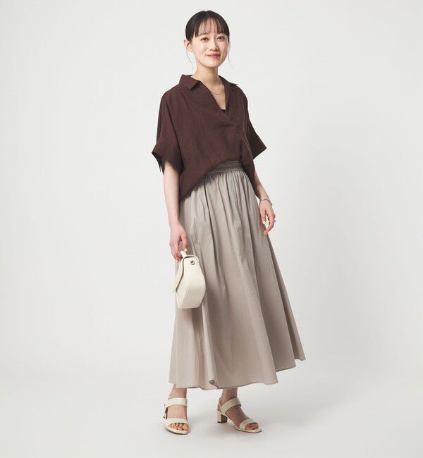 UNITED ARROWS green label relaxing「WONDER CLOTH ボリューム スカート マシンウォッシャブル ストレッチ 接触冷感 吸水速乾」|フレア|