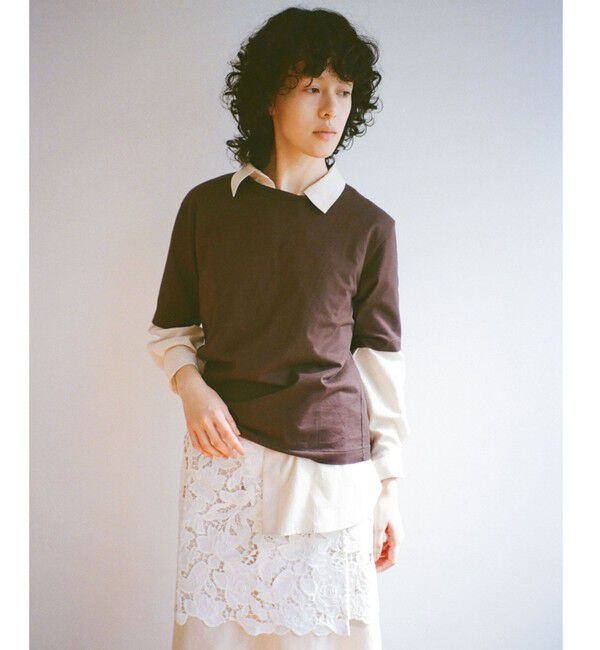 UNITED ARROWS green label relaxing「＜SEASONAL COLLECTION＞LOTUS クルーネック Tシャツ」|Tシャツ・カットソー|DK.BROWN