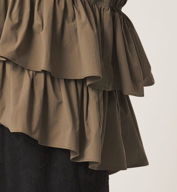 UNITED ARROWS green label relaxing「ティアード ドッキング 5分袖 プルオーバー ニット」|ニット・セーター|