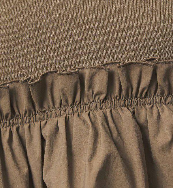 UNITED ARROWS green label relaxing「ティアード ドッキング 5分袖 プルオーバー ニット」|ニット・セーター|