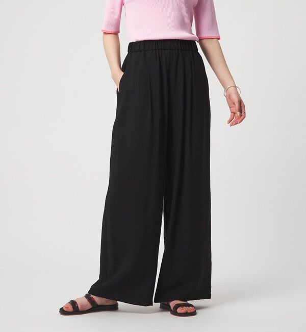UNITED ARROWS green label relaxing「［size SHORTあり］【WEB限定】＜at ease＞ドロスト ワイド パンツ」|その他|BLACK