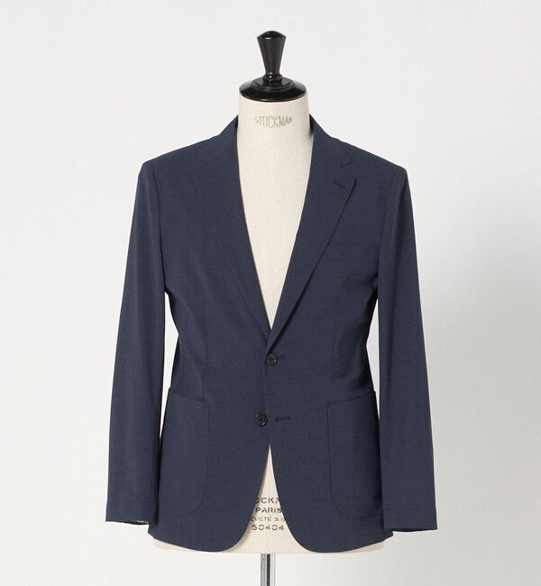 UNITED ARROWS green label relaxing「A+ ポリエステル ピンヘッド 2B スタンダード 2P セットアップジャケット -ウォッシャブル・ストレッチ・撥」|テーラードジャケット|NAVY