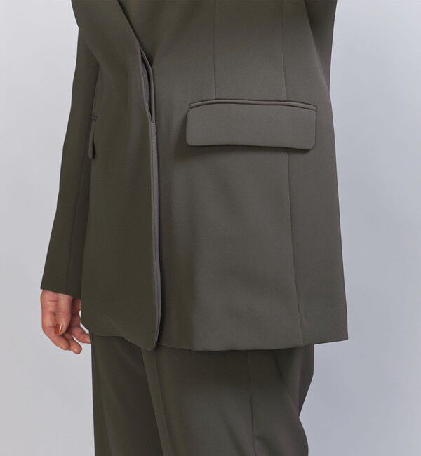 BEAUTY&YOUTH UNITED ARROWS「【WEB限定 Wardrobe DAILY MINIMAL】ダブルクロス カラーレスジャケット ウォッシャブル」|ノーカラージャケット|