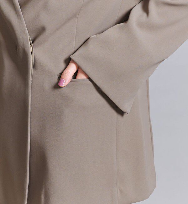 BEAUTY&YOUTH UNITED ARROWS「【WEB限定 Wardrobe DAILY MINIMAL】ダブルクロス カラーレスジャケット ウォッシャブル」|ノーカラージャケット|