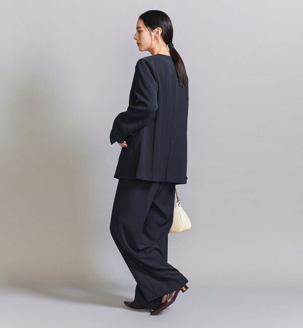 BEAUTY&YOUTH UNITED ARROWS「【WEB限定 Wardrobe DAILY MINIMAL】ダブルクロス カラーレスジャケット ウォッシャブル」|ノーカラージャケット|