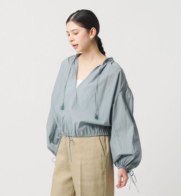 BEAUTY&YOUTH UNITED ARROWS「コットンナイロン ボリューム スキッパー ブラウス」|シャツ・ブラウス|