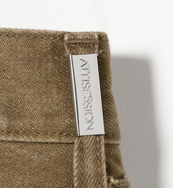 ATTISESSION「＜ATTISESSION＞スリム ストレート ブラウン デニム パンツ」|デニム|