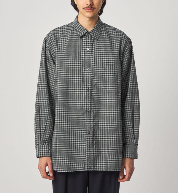 STEVEN ALAN「＜Steven Alan＞ ドレープ オックス チェック レギュラーカラー シャツ LOOSE」|シャツ・ブラウス|