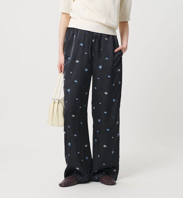 BEAUTY&YOUTH UNITED ARROWS「フラワー エンブロイダリー ドローストリング パンツ ウォッシャブル」|その他|BLACK
