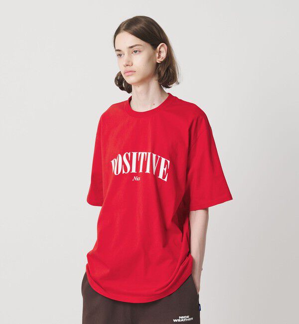 NICE WEATHER「＜NICE WEATHER＞POSITIVE ショートスリーブ Tシャツ」|Tシャツ・カットソー|
