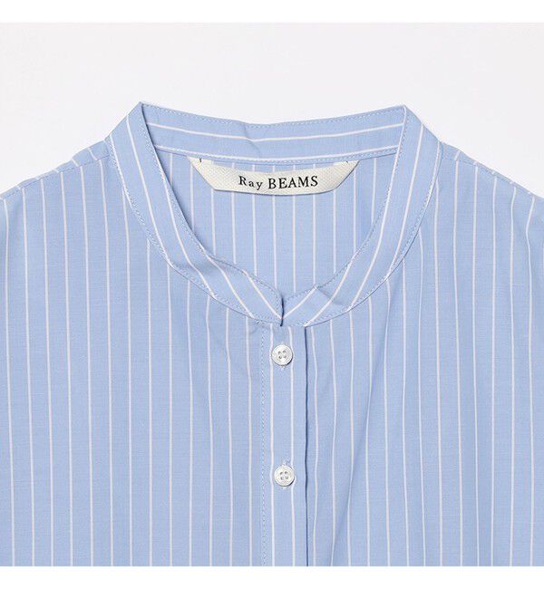 Ray BEAMS 「プリーツ キリカエ バンドカラー シャツ」|シャツ・ブラウス|