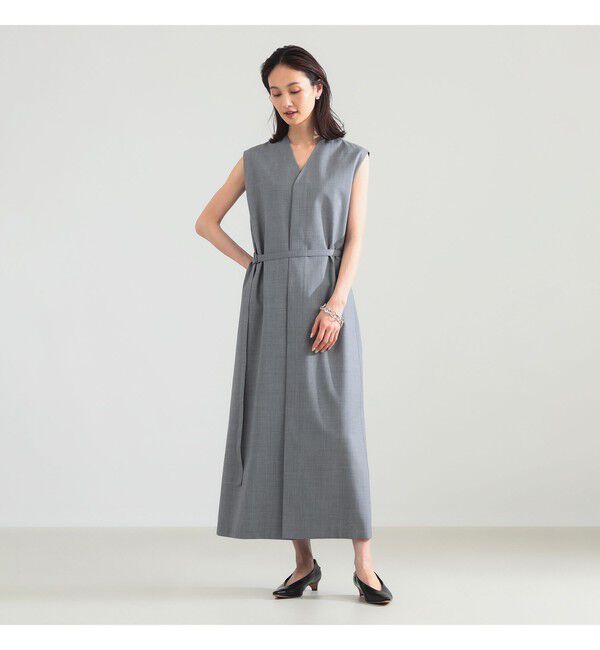 Demi-Luxe BEAMS 「ATON / ウール シルク ツイル ドレス」|ワンピース|TOP_GRAY