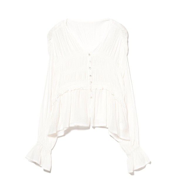 Ray BEAMS 「シャーリング ペプラム  ブラウス」|シャツ・ブラウス|