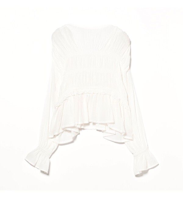 Ray BEAMS 「シャーリング ペプラム  ブラウス」|シャツ・ブラウス|