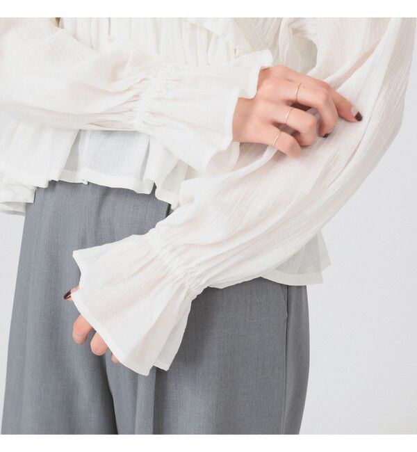 Ray BEAMS 「シャーリング ペプラム  ブラウス」|シャツ・ブラウス|