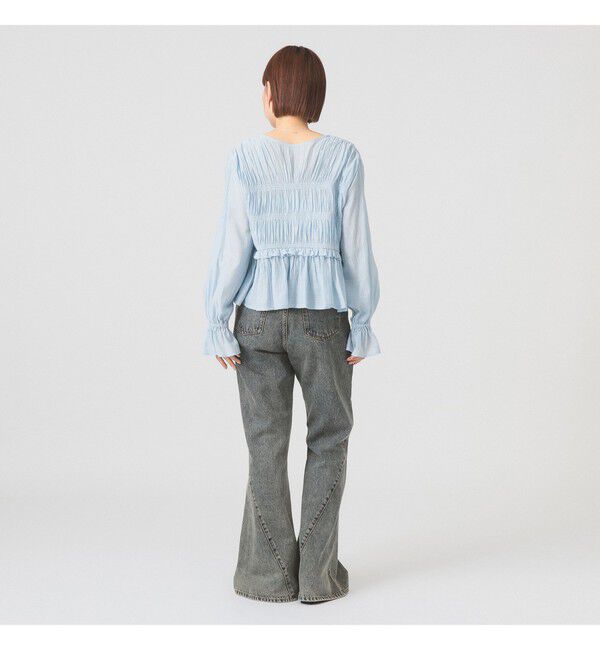 Ray BEAMS 「シャーリング ペプラム  ブラウス」|シャツ・ブラウス|