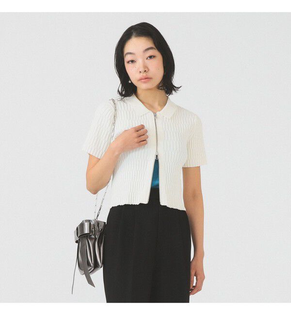 Ray BEAMS 「リブ ジップ ポロ カーディガン」|カーディガン|OFF_WHITE
