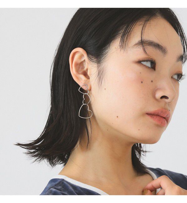 Ray BEAMS 「コネクト ハート ピアス」|ピアス|SILVER