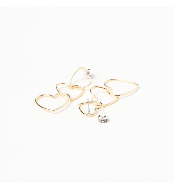 Ray BEAMS 「コネクト ハート ピアス」|ピアス|