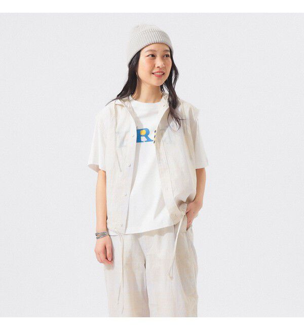 BEAMSBOY「チェック ストライプ フーデッド ノースリーブ」|シャツ・ブラウス|