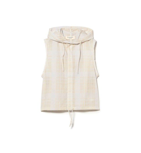 BEAMSBOY「チェック ストライプ フーデッド ノースリーブ」|シャツ・ブラウス|