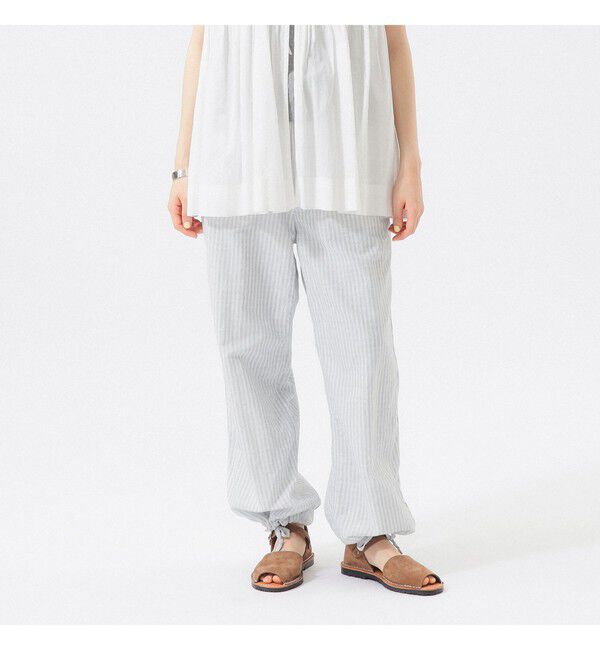 BEAMSBOY「チェック ストライプ ヘムコード パンツ」|チノ|