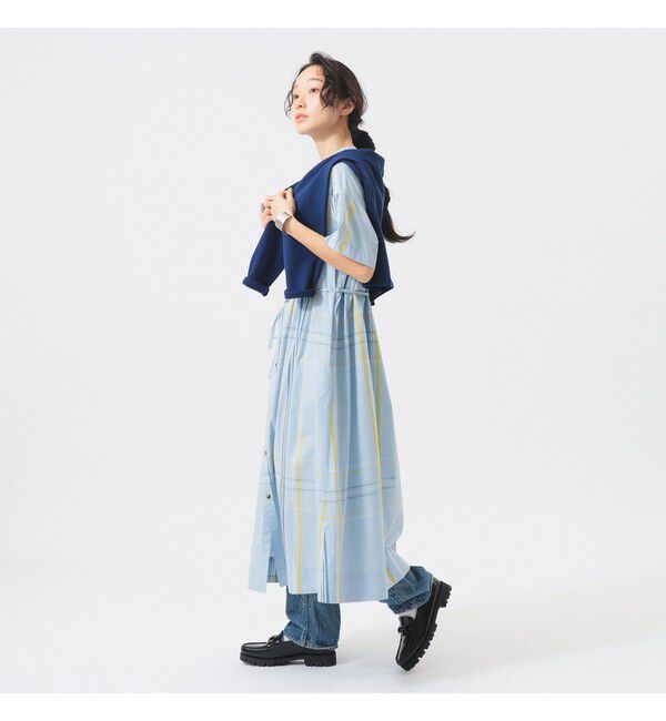 BEAMSBOY「ボーイ ビッグ タータン ワンピース」|ワンピース|LT.BLUE