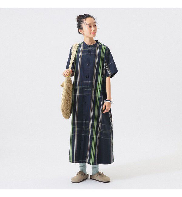 BEAMSBOY「ボーイ ビッグ タータン ワンピース」|ワンピース|NAVY