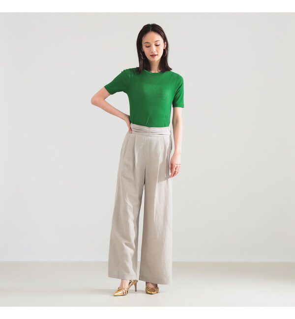 Demi-Luxe BEAMS 「AK+1 / リネン ダブルタック パンツ」|チノ|