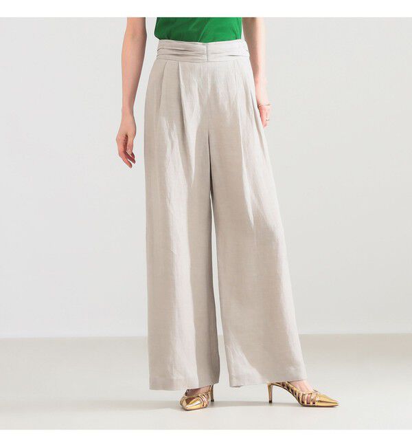 Demi-Luxe BEAMS 「AK+1 / リネン ダブルタック パンツ」|チノ|