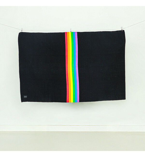 BEAMS「ストライプ ラグ L」|トイレタリー・ランドリーグッズ|BLACK