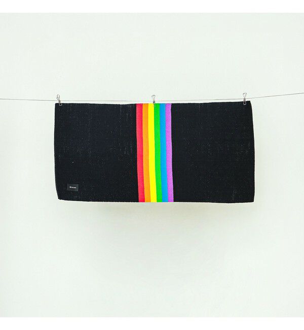 BEAMS「ストライプ ラグ S」|トイレタリー・ランドリーグッズ|BLACK